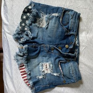 Patriotic jean shorts